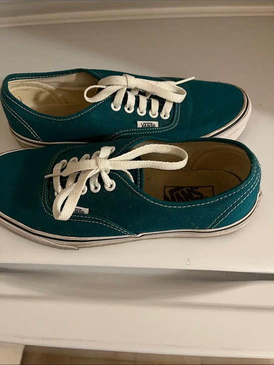Vans Shoes - Vans Teal Canvas Low-Top Sneakers with White Laces